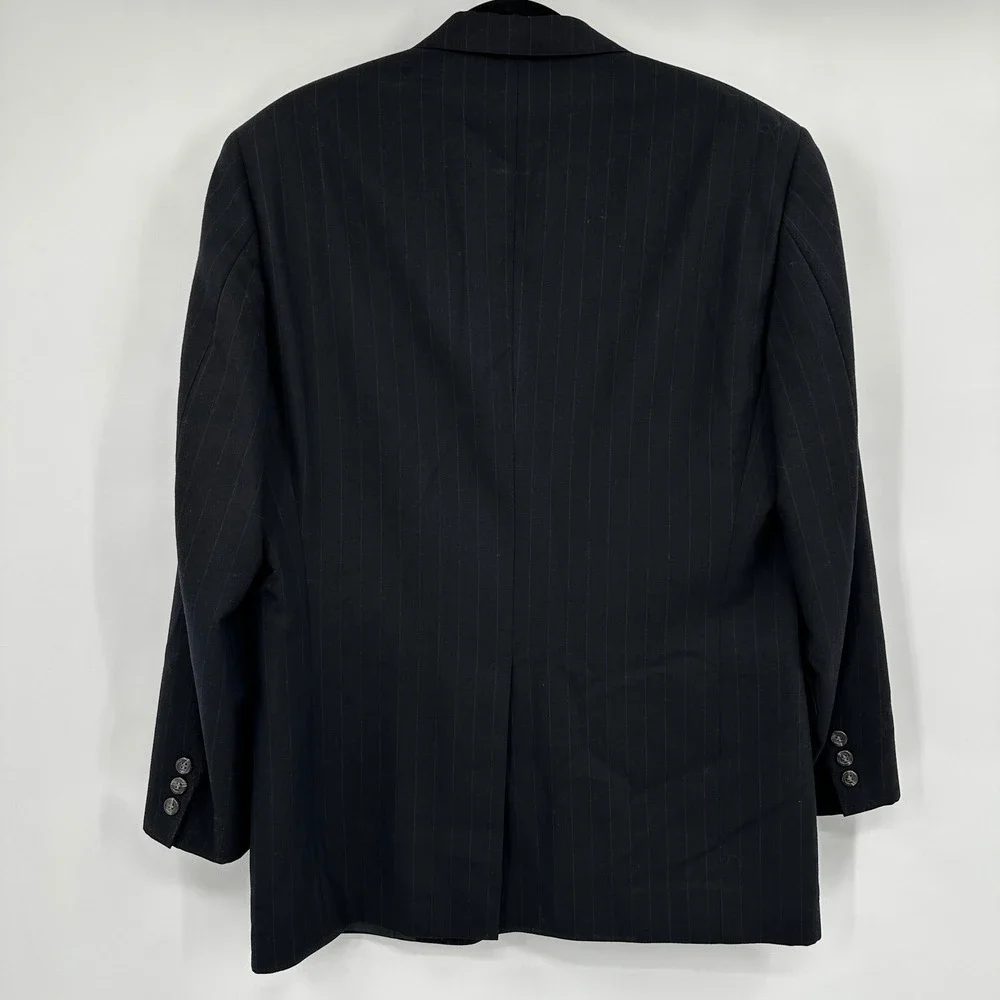 Brooks Brothers Mens Navy‎ Pinstripe Two Button Blazer Sport Coat 44R Old Money